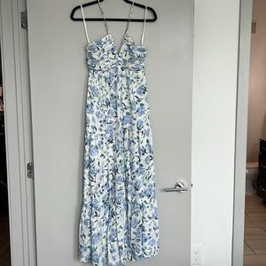Blue floral maxi dress